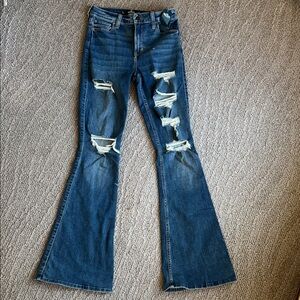 Hollister Distressed High-Rise Flare Jeans